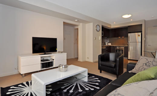 Perth Milligan 1 bed corporate apartment lounge