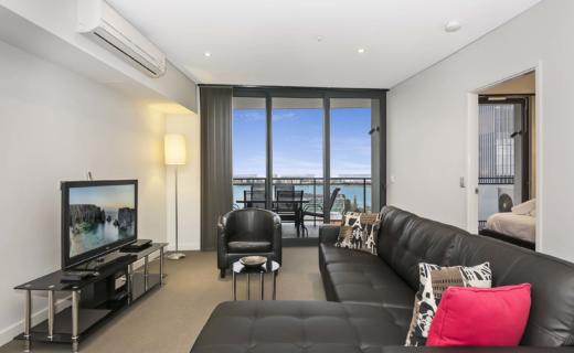 Perth Murray 2 bed corporate apartment lounge
