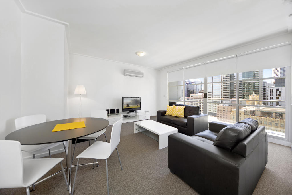 Sydney King Kent 1 bed corporate apartment lounge, Long stay Apartments Sydney 