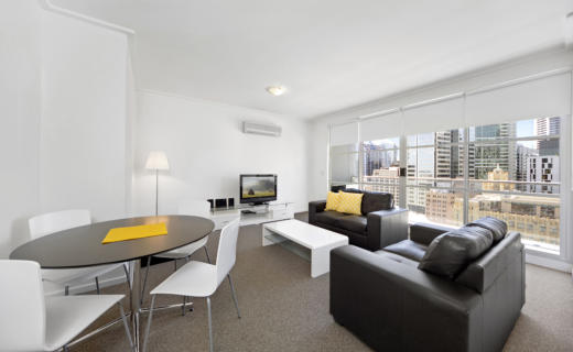 Sydney King Kent 1 bed corporate apartment lounge