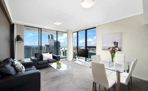 Parramatta 2 bedroom corporate apartment open plan living