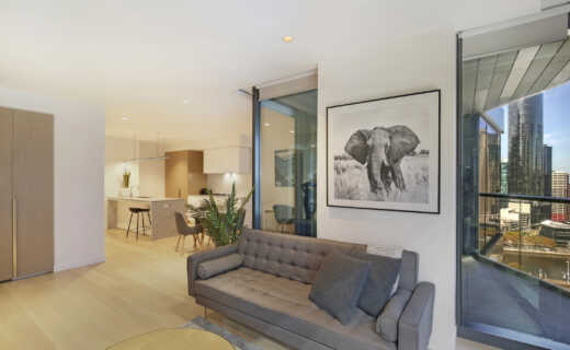 Melbourne Collins St 1 Bed Corporate Apartment open plan