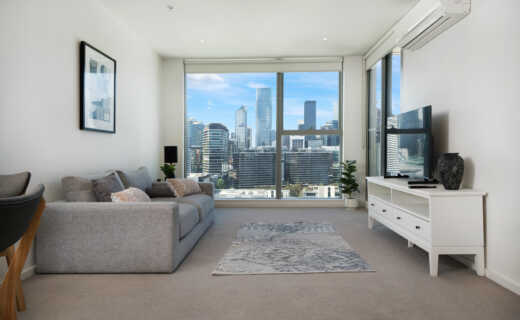 Lounge area in Docklands apartment