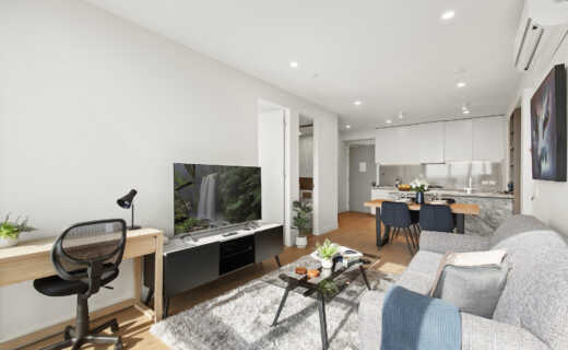 Living room and study in Astra Corporate accommodation Melbourne CBD