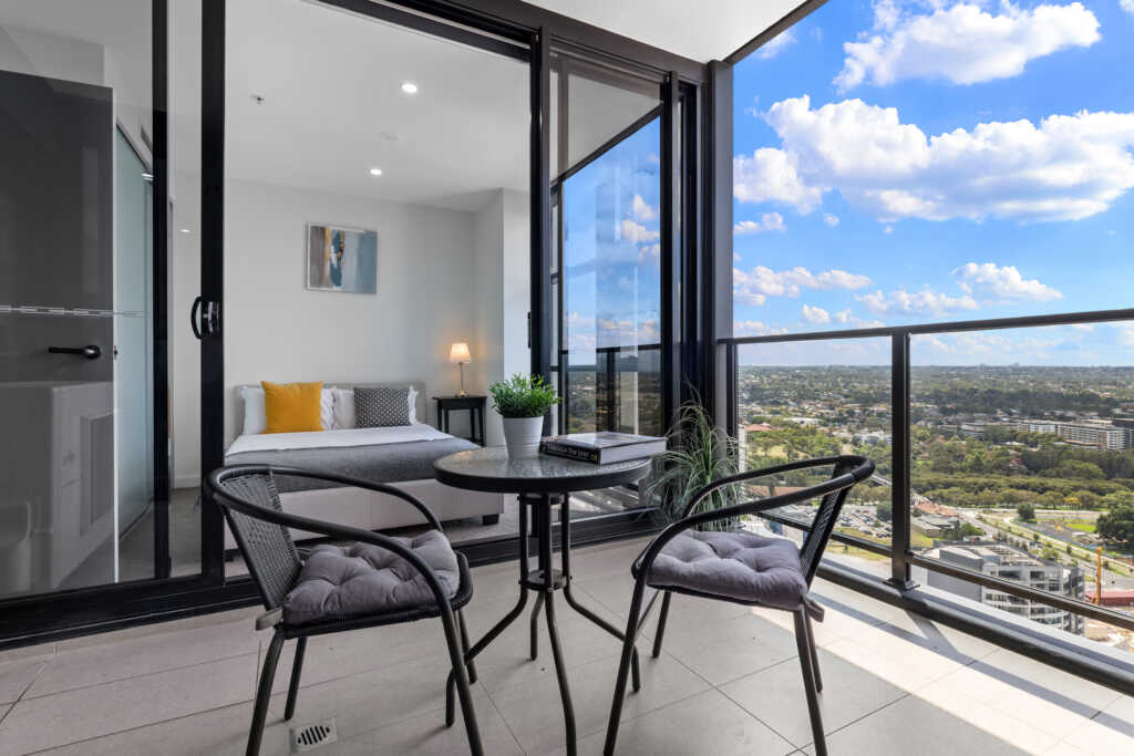 Balcony at Astra Apartments in Parramatta
