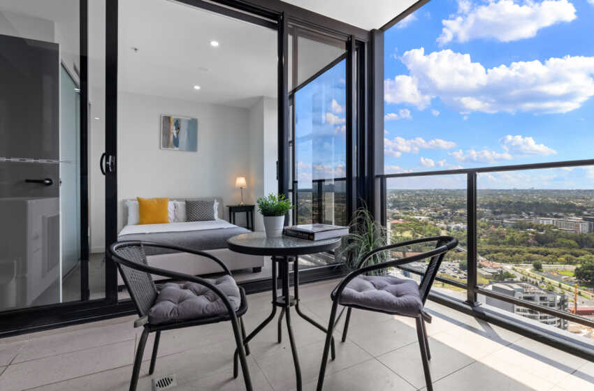 Balcony at Astra Apartments in Parramatta