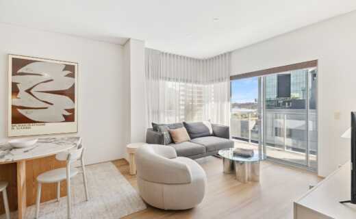 Long term stay accommodation Astra Apartments, lounge area of a 1 bedroom apartment