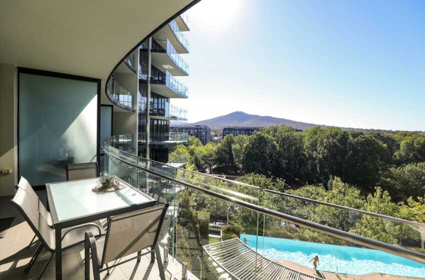 Balcony view from Astra Apartments Canberra