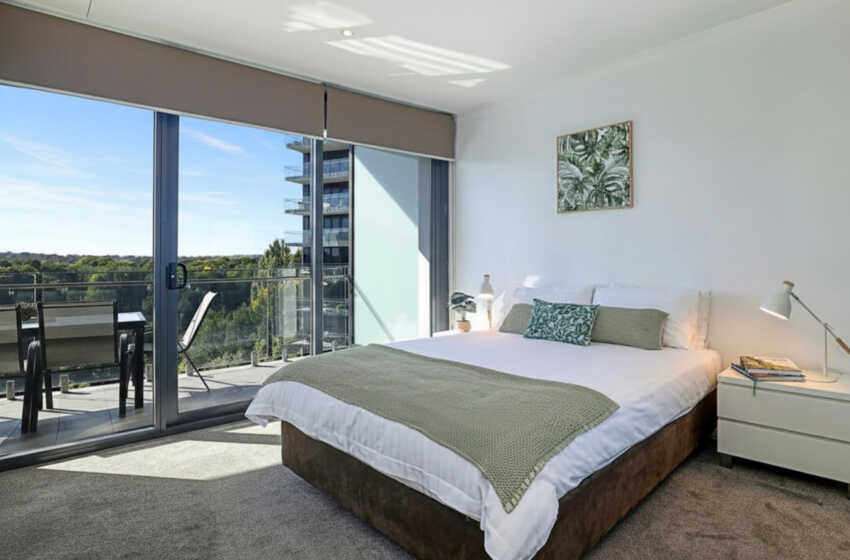 Master bedroom in Astra Apartments Canberra